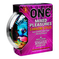 One Mixed Pleasures Condoms, Natural Rubber Latex, Super Sensitive, Extra Large Studs, 3-Pack